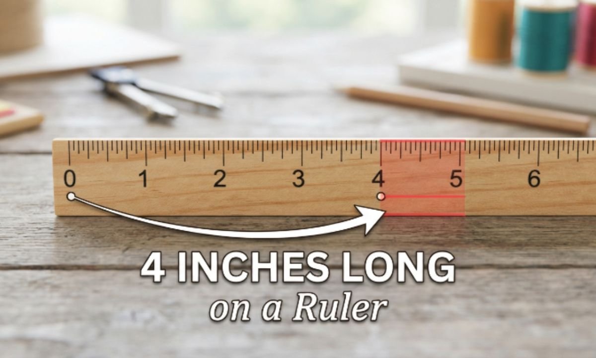 4 Inches Long on a Ruler