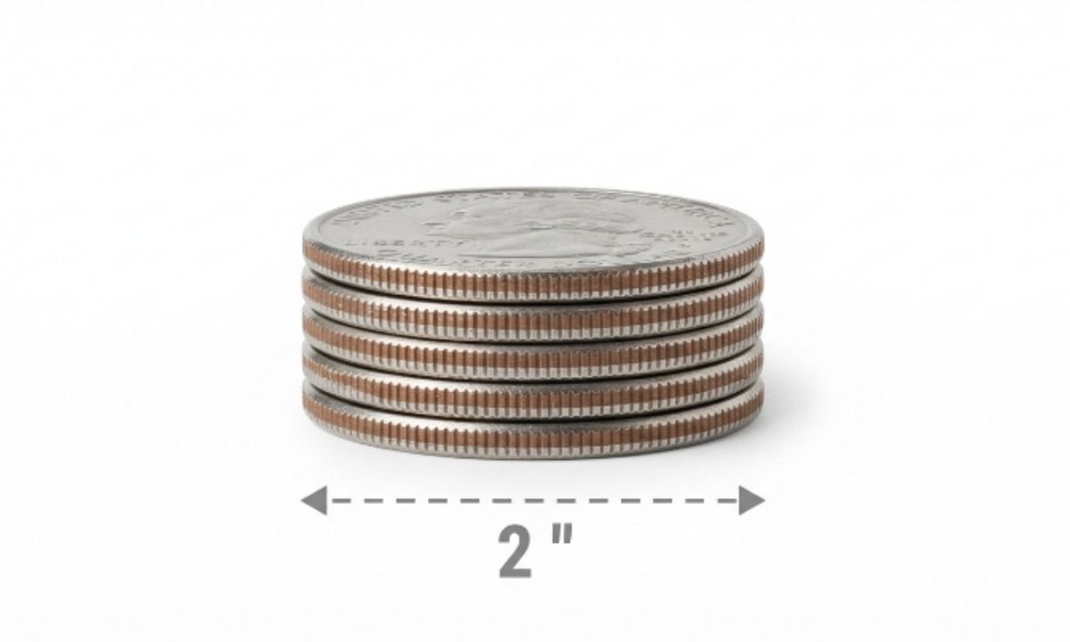 A Large Coin Stack (4–5 Coins)