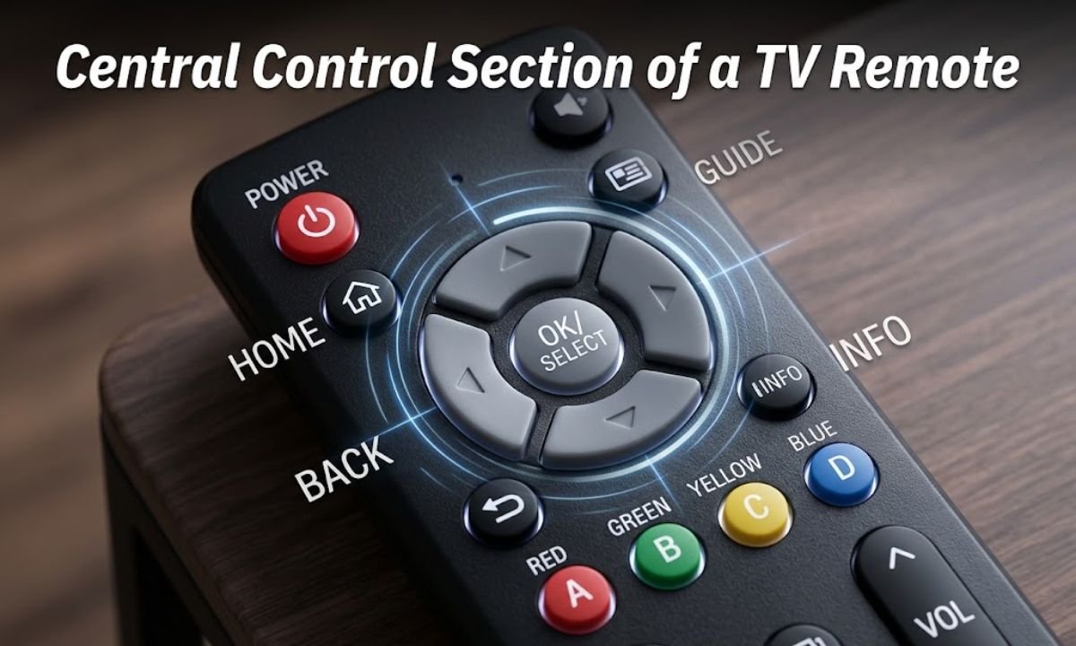 Central Control Section of a TV Remote