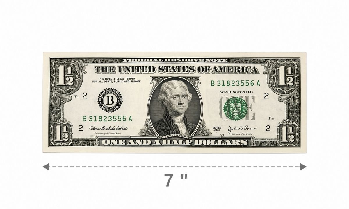 One and a Half US Dollar Bills