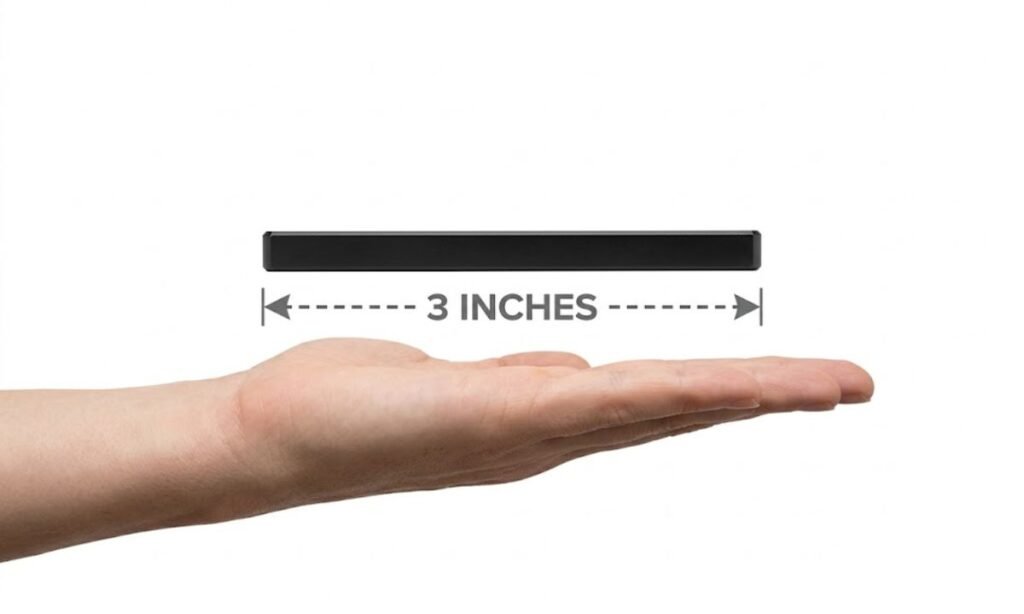 3 Inches Compared to a Hand