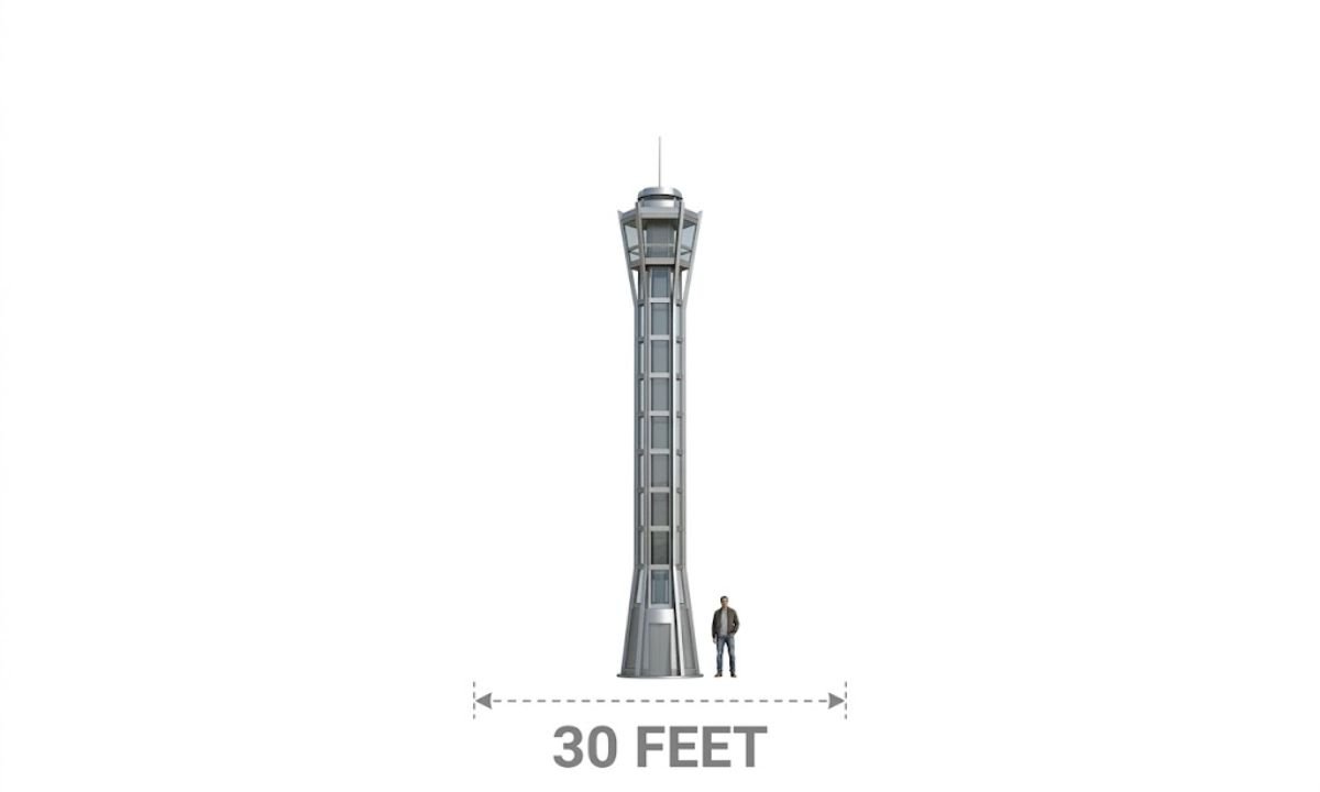 30 Feet Tall Compared to a Human