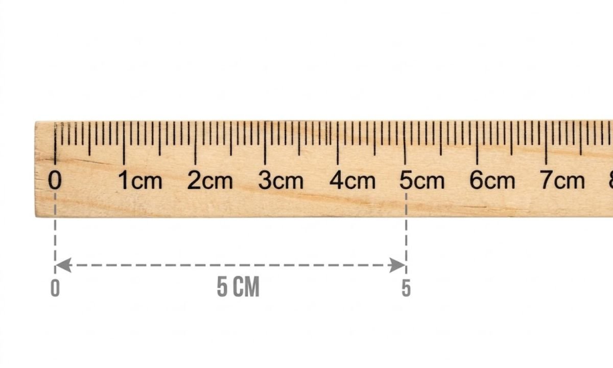 5 cm on a Ruler