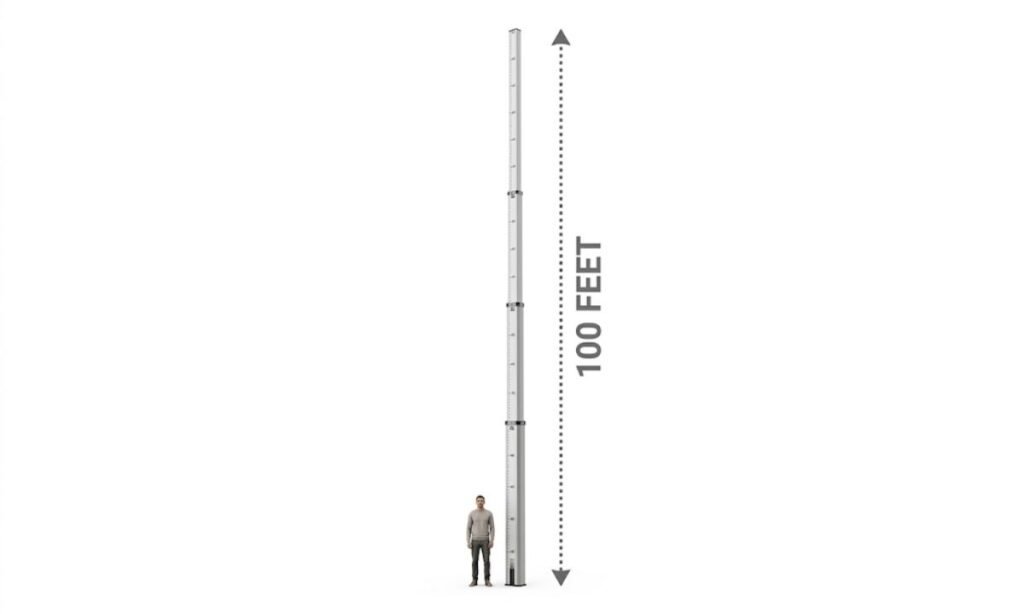 100 Feet Compared to a Human