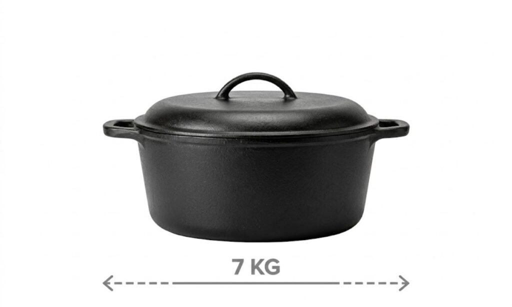 A Large Cast Iron Dutch Oven