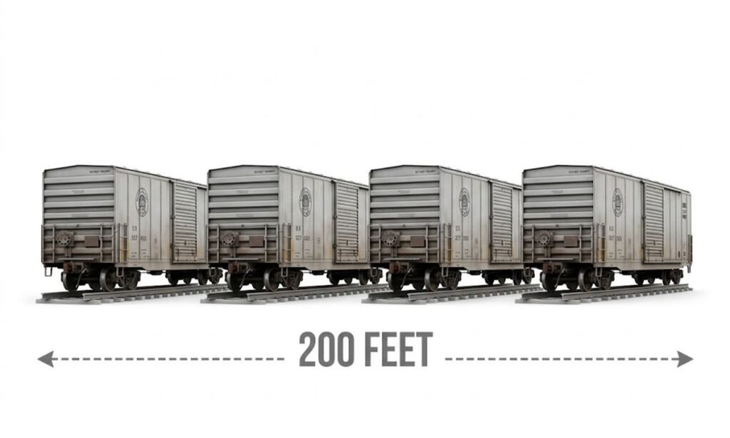 Four 50-Foot Railroad Boxcars