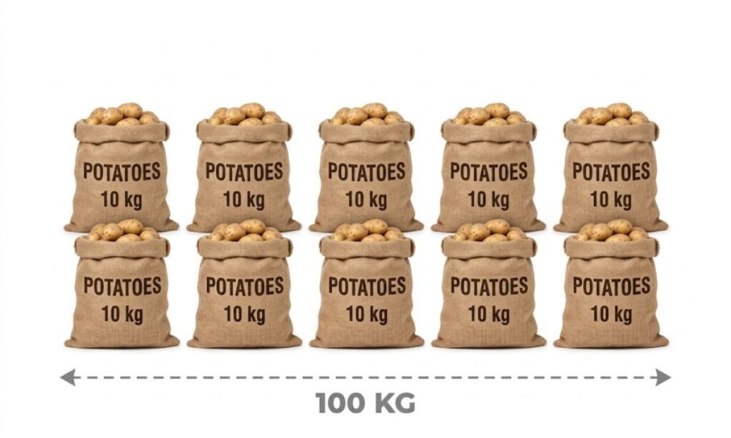 Ten 10 kg Sacks of Potatoes