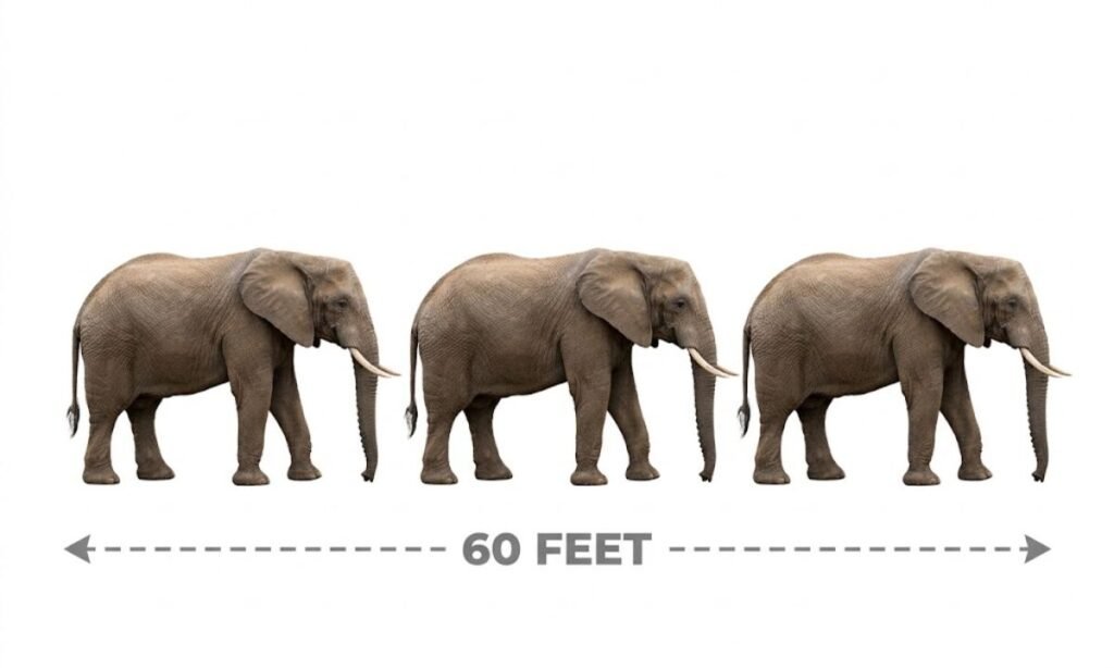 Three African Elephants in a Row